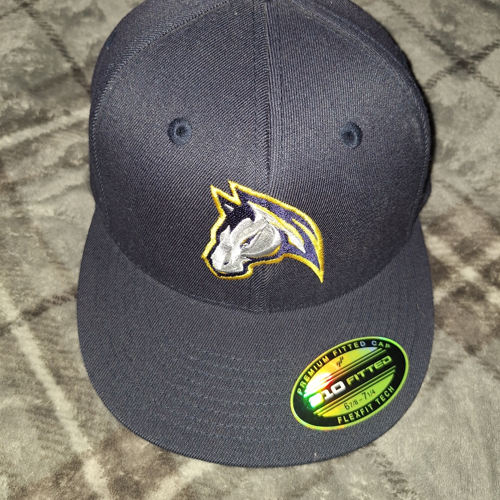 Boise State Hat Flexfit 210 Blue with Bronco 6 7/8 - 7 1/4